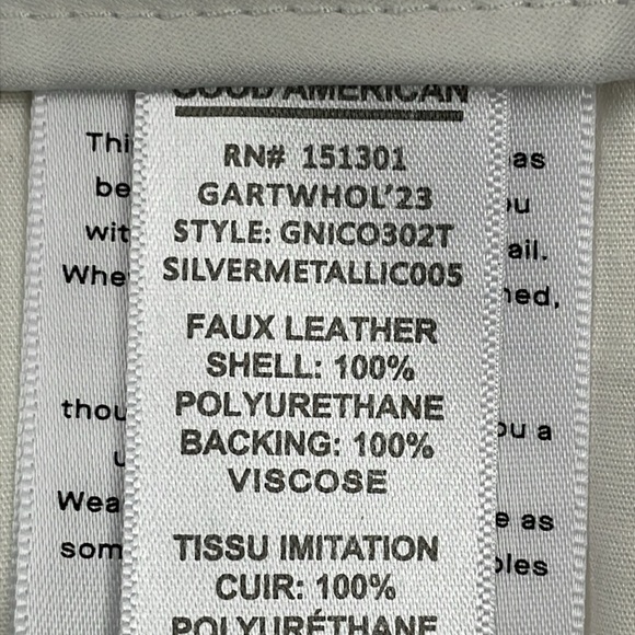 Good American Faux Leather Good Icon Straight Pants Silver Metallic Disco 8 29 - Picture 10 of 14